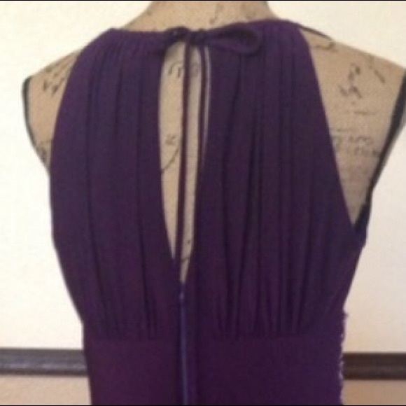 🛍 HP 7/29/19👛David's Bridal Dress, Eggplant - Picture 3 of 7